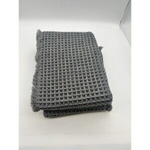 Waffle Bathroom Rugs Mats Set 2 PCS 18x30 & 17x24 Inch Absorbent Gray